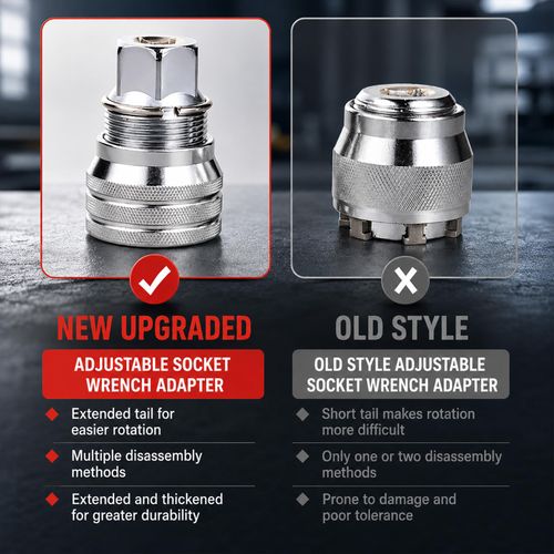 Multi-Function Adjustable Universal Socket Wrench, All-in-One Universal Repair Tool Compatible with Ratchet, Torque Wrench and Electric Power Drill for General Maintenance