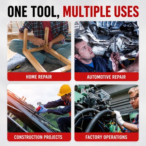 Multi-Function Adjustable Universal Socket Wrench, All-in-One Universal Repair Tool Compatible with Ratchet, Torque Wrench and Electric Power Drill for General Maintenance
