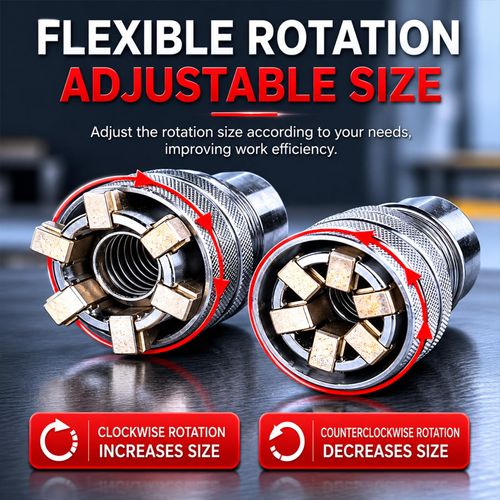 Multi-Function Adjustable Universal Socket Wrench, All-in-One Universal Repair Tool Compatible with Ratchet, Torque Wrench and Electric Power Drill for General Maintenance