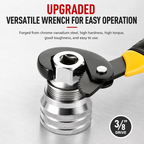 Multi-Function Adjustable Universal Socket Wrench, All-in-One Universal Repair Tool Compatible with Ratchet, Torque Wrench and Electric Power Drill for General Maintenance