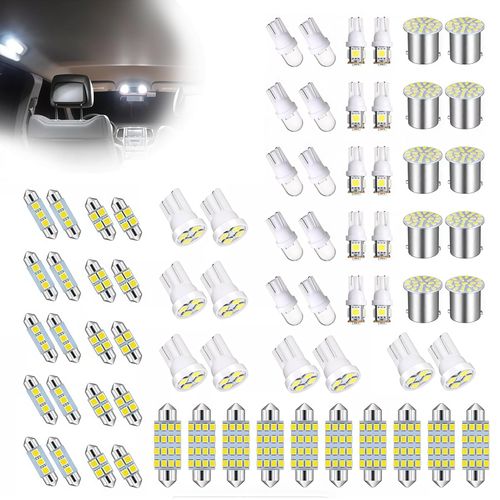 70 Pieces Super Bright White Car Interior LED Light Bulbs Kit, T10 31mm 36mm 41mm Replacement Bulbs, Plug and Play for Dome Map Reading License Plate Side Marker Lights