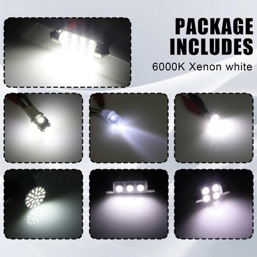 70 Pieces Super Bright White Car Interior LED Light Bulbs Kit, T10 31mm 36mm 41mm Replacement Bulbs, Plug and Play for Dome Map Reading License Plate Side Marker Lights