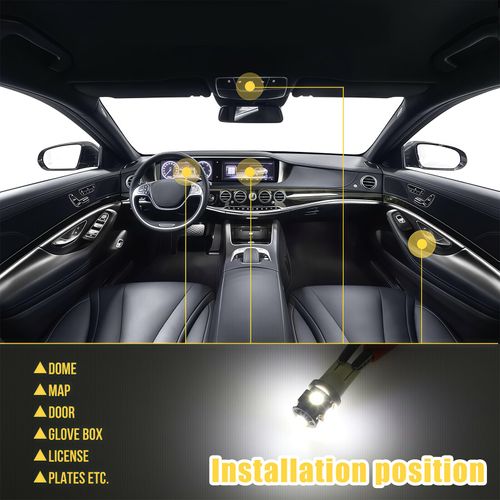 70 Pieces Super Bright White Car Interior LED Light Bulbs Kit, T10 31mm 36mm 41mm Replacement Bulbs, Plug and Play for Dome Map Reading License Plate Side Marker Lights