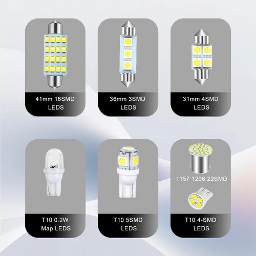 70 Pieces Super Bright White Car Interior LED Light Bulbs Kit, T10 31mm 36mm 41mm Replacement Bulbs, Plug and Play for Dome Map Reading License Plate Side Marker Lights