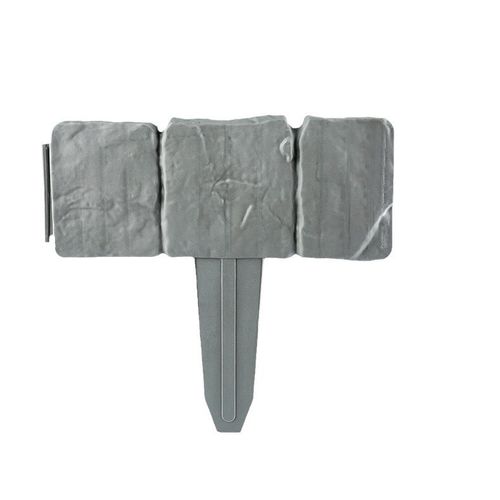 30 Pieces Gray Imitation Stone Plastic Garden Edging Border, Faux Stone Decorative Landscape Retaining Fence for Outdoor Yard Landscaping Decoration