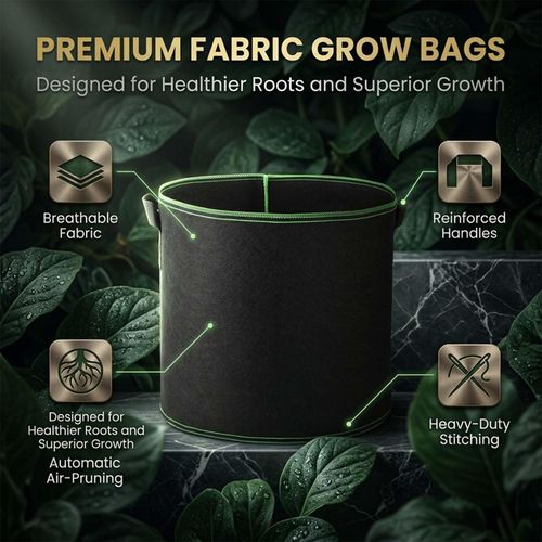 5 Gallon Heavy Duty Breathable Fabric Potato Grow Bags with Reinforced Handles, Reusable Planting Bags for Potatoes Tomatoes Herbs Flowers and Vegetables Buy 1 Get 5