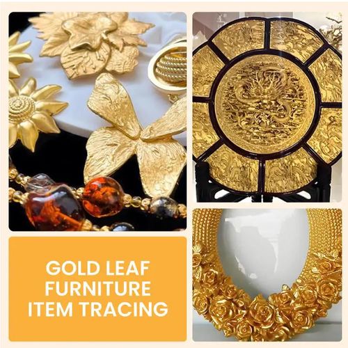 Water-Based Metallic Gold Paint and Gilding Adhesive, Weather Resistant Non-Fading Acrylic Craft Gold Leaf Varnish Suitable for Furniture Wood Metal Canvas DIY Art Supplies Buy 1 Get 2