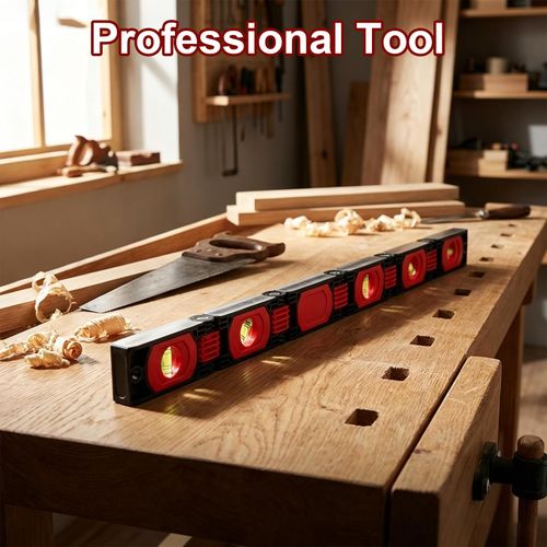 Magnetic Folding Level with Four Easy to Read Level Bubbles, Multi Angle Precision Measuring Tool Ideal for Woodworking and Construction Applications