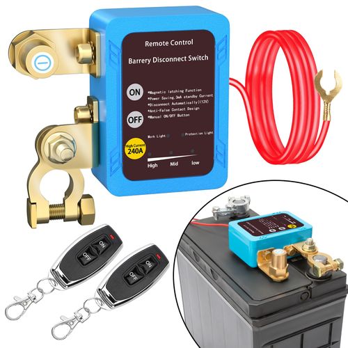 240 Amp Upgraded Remote Battery Disconnect Switch, Smart Voltage Monitoring Anti-Theft Battery Kill Switch to Avoid Parasitic Drain, Suitable for Car Truck and RV Vehicles
