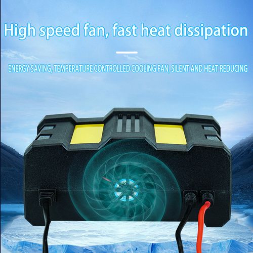 12V 24V Smart Pulse Repair Battery Charger, High Power Fast Automatic Charger for Car and Motorcycle Lead Acid Batteries with Desulfation Repair Function