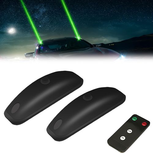 2PCS Black Wireless Vehicle Roof Laser Strobe Lights with Remote Control, Emergency Flashing LED Warning Anti-Collision Exterior Decoration Lights Compatible with Cars and Trucks Buy 1 Get 2