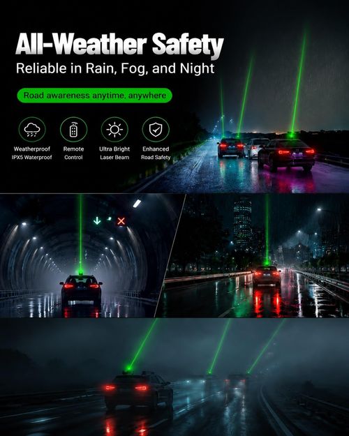 2PCS Black Wireless Vehicle Roof Laser Strobe Lights with Remote Control, Emergency Flashing LED Warning Anti-Collision Exterior Decoration Lights Compatible with Cars and Trucks Buy 1 Get 2