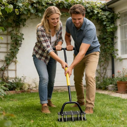 Heavy Duty Spring Loaded Manual Lawn Aerator, Steel Spike Soil Loosening Punch Tool, Replacement For Lawn Aeration Sandals, Improve Soil Breathability Boost Grass Root Growth For Yard Garden Turf Care