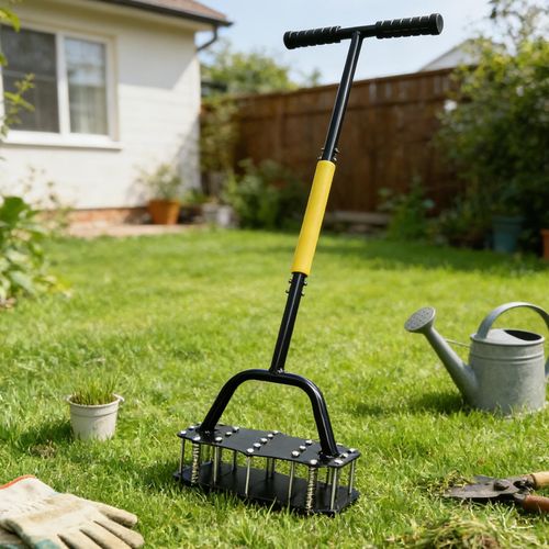 Heavy Duty Spring Loaded Manual Lawn Aerator, Steel Spike Soil Loosening Punch Tool, Replacement For Lawn Aeration Sandals, Improve Soil Breathability Boost Grass Root Growth For Yard Garden Turf Care