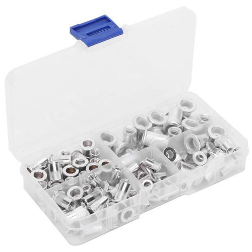 Hot Sale One Hundred Pcs Aluminum Threaded Rivet Insert Nuts, Heavy Duty Fastener Accessories For Mounting Auto Switches On Metal Plates And Hollow Tubing Structures