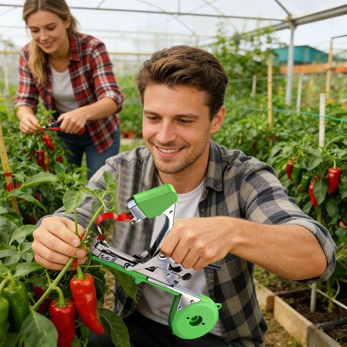 Professional Ergonomic Plant Tying Binding Machine, Time Saving Fast Vine Fixing Device Suitable For Tomatoes, Grapes, Peppers, Raspberries, Flowers And Multiple Climbing Vegetable Crop Stem Binding SEO Keywords