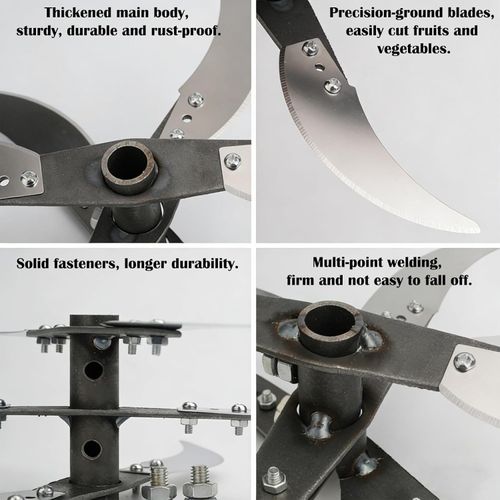 Value Pack Buy One Get Two Farm Grass Shredder Blade Kit, Heavy Duty Stainless Steel 4/6 Cutting Blades Spare Parts, Adjustable Diameter 6-Blade Plus Rod For Household Vegetable And Livestock Feed Chopping Equipment