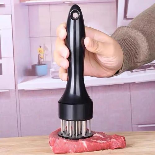 Buy 1 Get 5 Stainless Steel Needle Meat Tenderizer, Black Steak Blade Tenderizing Tool with Hanging Hole for Beef, Chicken, Pork and Home Kitchen Cooking, COD Free Shipping and Pay on Delivery