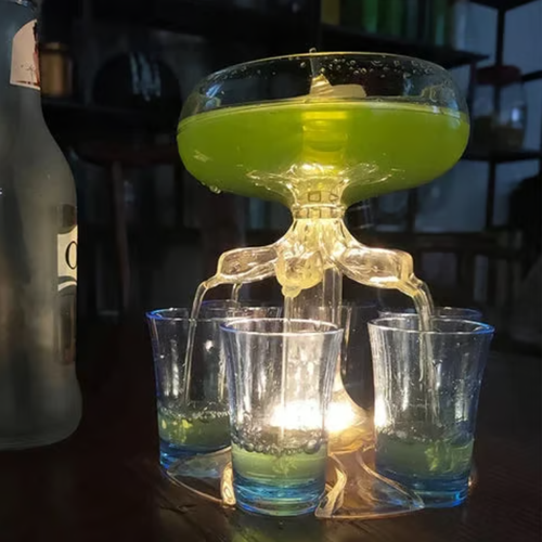 6 Shot Liquor Dispenser , Dolphine Siphon