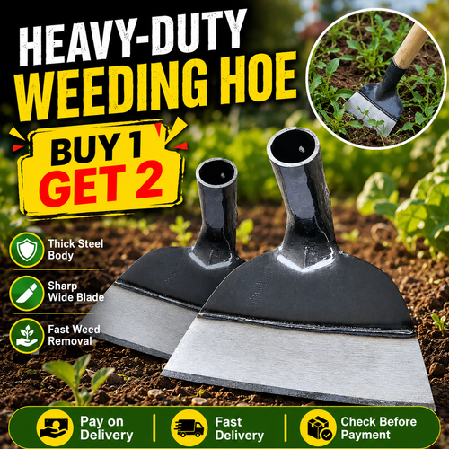 Buy 1 Get 2 Thickened Manganese Steel Hoe Heads, Heavy-Duty Garden Digging Hoe and Weeding Farm Tool for Soil Cultivation, Vegetable Planting, Land Clearing and Bamboo Shoot Digging, COD Free Shipping and Pay on Delivery