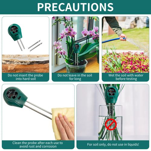 Buy 1 Get 3 3-in-1 Soil Tester Meter for Soil Moisture, pH Level and Sunlight Testing, Portable Plant Care Tool for Garden, Farm, Lawn, Flowers and Potted Plants, No Battery Needed, COD Free Shipping and Pay on Delivery