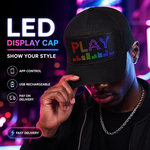 LED Bluetooth Display Cap Custom Text Animation Hat for Advertising Fashion and Events in Kenya