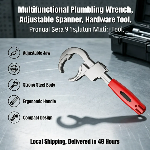 Multifunctional Plumbing Wrench Adjustable Spanner Hardware Tool, Adjustable Jaw Pipe Repair Wrench with Strong Steel Body, Ergonomic Handle, Compact Design, Local Shipping, COD Free Shipping, Pay on Delivery