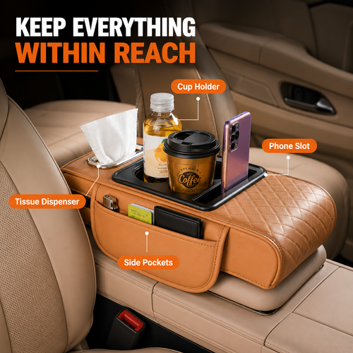 Multifunctional car armrest cushion
