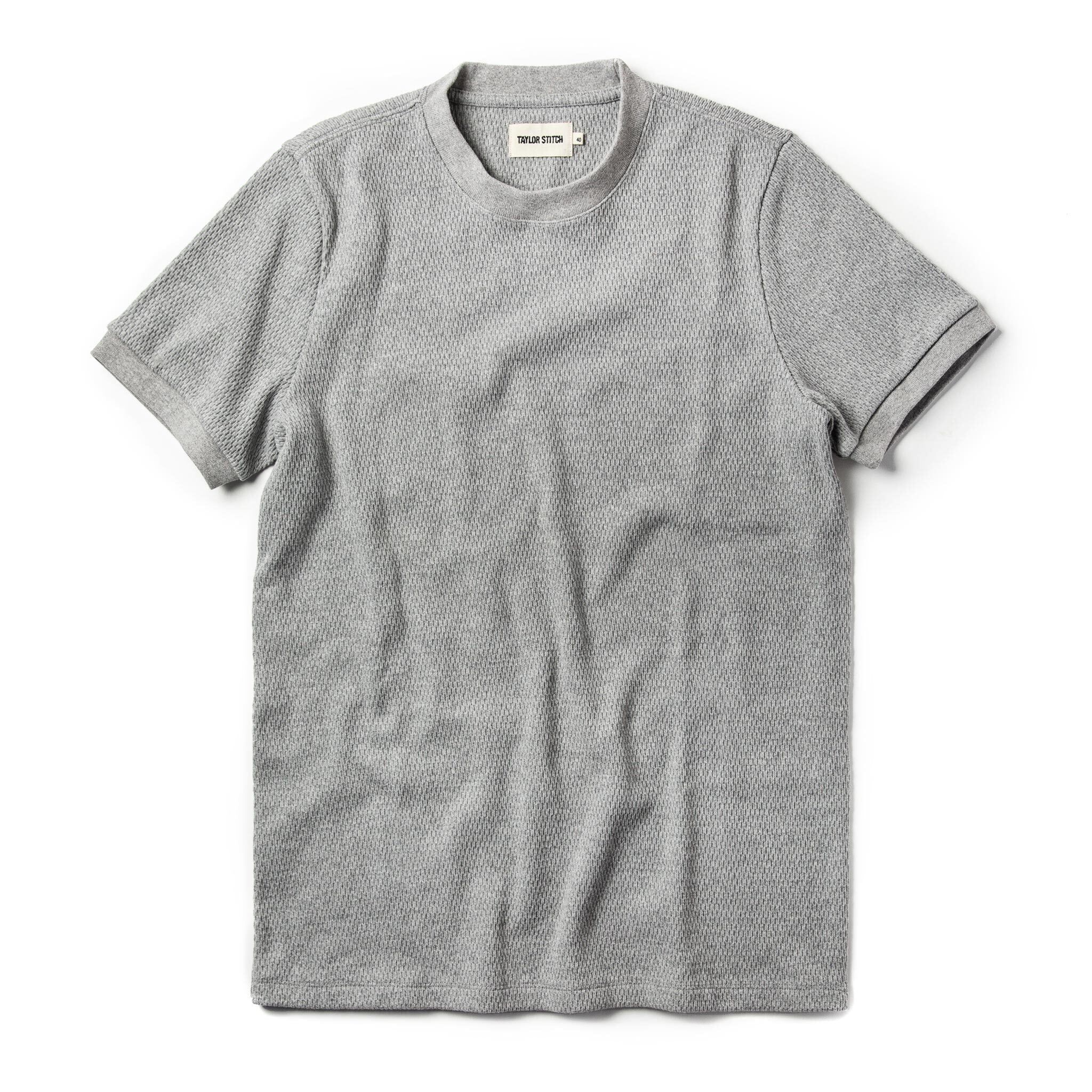 Uaoav Heavy Bag Waffle Short Sleeve in Ash