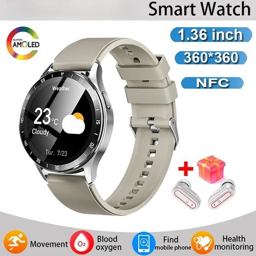 2025 Smartwatch New Men Tws 2 In 1 Wireless Blue Tooth Headset Full Touch Screen Smart Watch Heart Rate Testing Sports Music Smartwatch