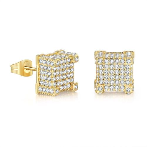 Fully paved diamond stud earrings