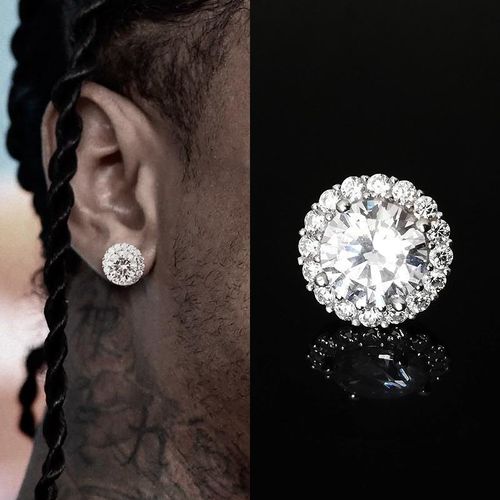 12mm Oversized Pave Diamond Hip-Hop Earrings