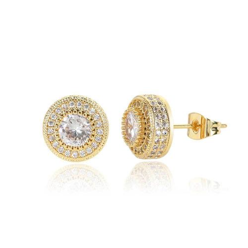 Fully paved diamond stud earrings