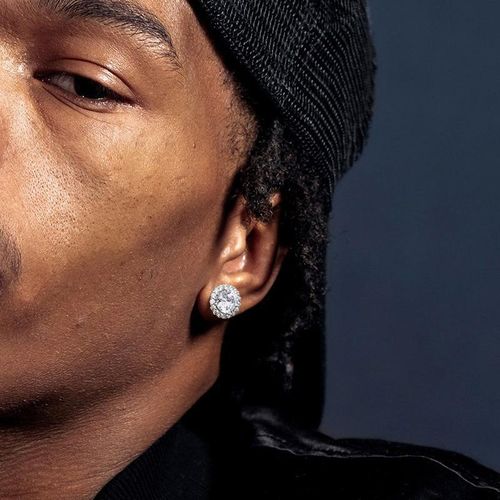 12mm Oversized Pave Diamond Hip-Hop Earrings