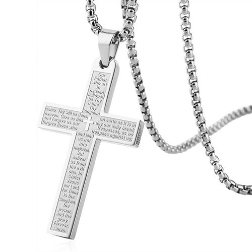 Hip-hop titanium steel men's cross necklace
