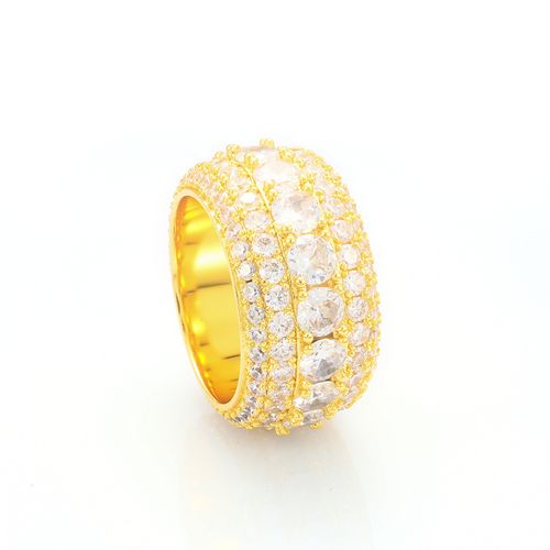 Western-Style Copper Ring Fully Set with Zirconia