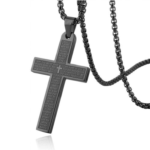 Hip-hop titanium steel men's cross necklace