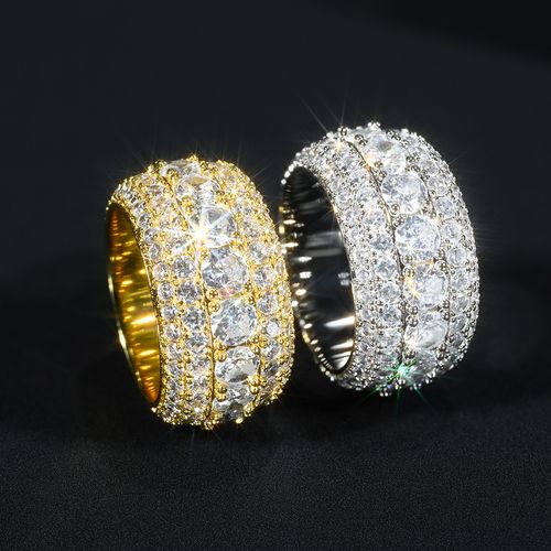 Western-Style Copper Ring Fully Set with Zirconia
