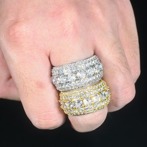 Western-Style Copper Ring Fully Set with Zirconia