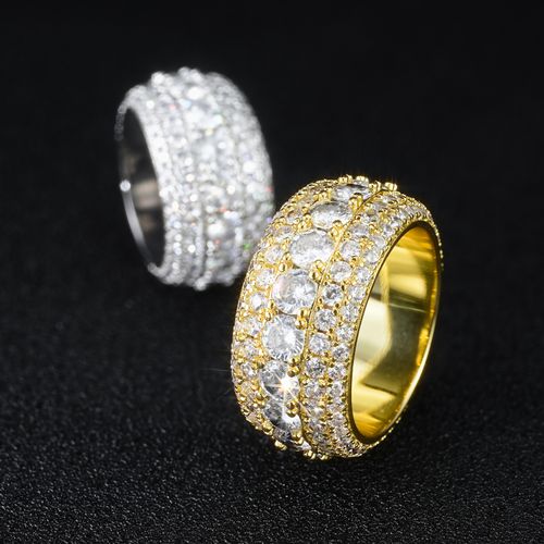 Western-Style Copper Ring Fully Set with Zirconia