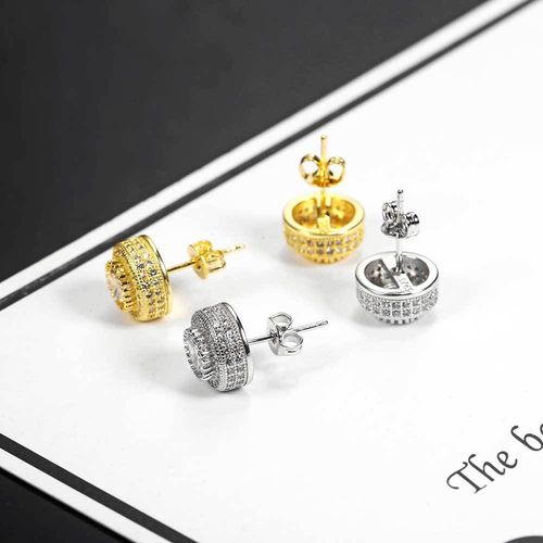 Fully paved diamond stud earrings
