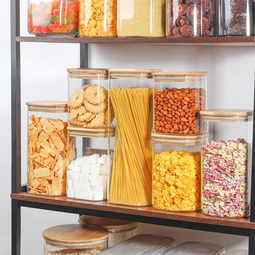 Potes de armazenamento para cozinha doméstica
