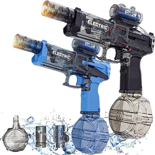 Pistola d'água elétrica de longo alcance, brinquedo luminoso