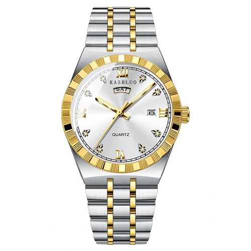 Men's Watch 2025 New Model Stainless Steel Waterproof Non-Mechanical Luminous Calendar Fashion Steel Band Wristwatch Factory Wholesal