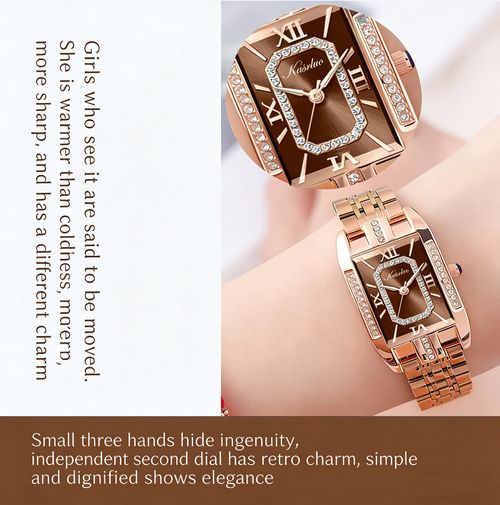 Trendy popular square watch for women, niche quartz, light luxury, fashionable steel strap with butterfly clasp, elegant and waterproof ladies' watc