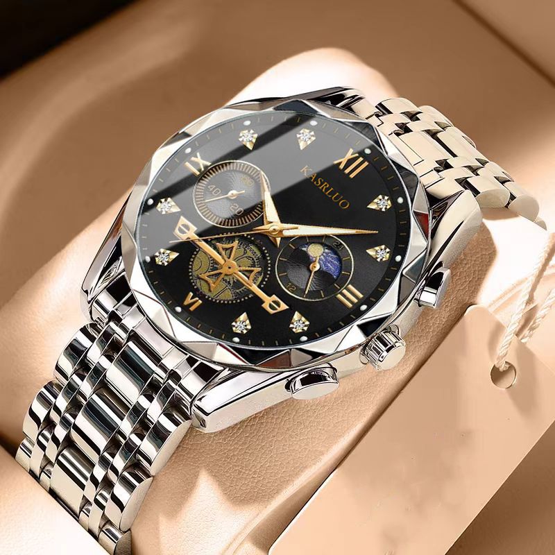 The Casaro New Multifunctional Quartz Watch, Versatile and Trendy Wristwatch, Six-Needle Chronograph, Casual Fashionable Men's Alloy Watch