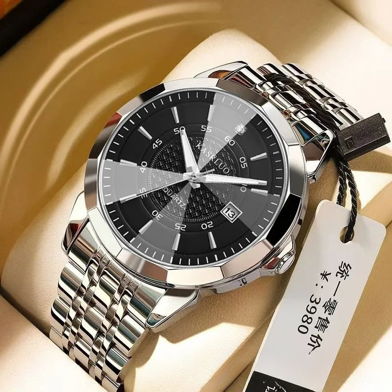 Casaro brand watch, business and fashion single calendar quartz watch, luminous men's watch, men's wristwatch