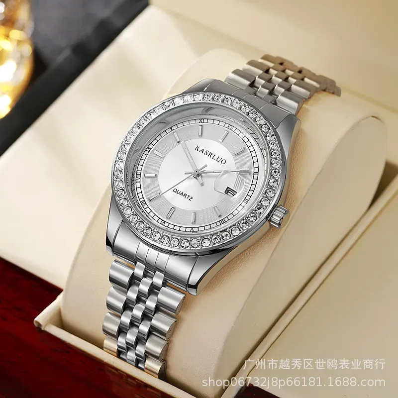 Men's student watch, trendy, high-end, niche, fashionable, casual, waterproof, luminous, large dial quartz watch, new style wristwatch