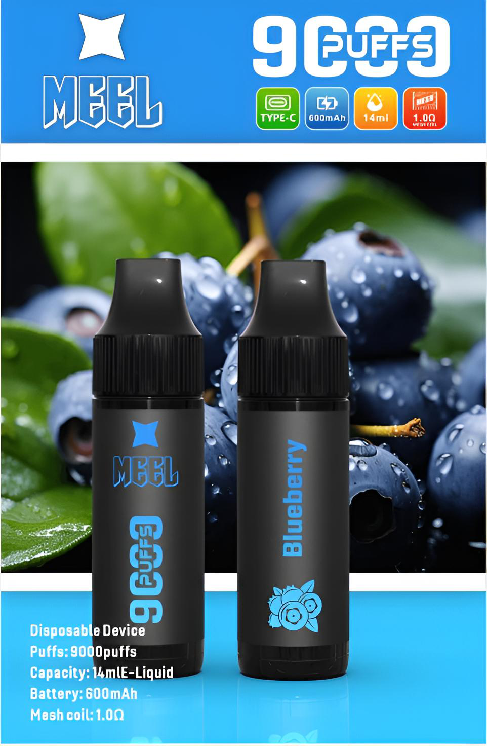 Meel 9000 Puffs 拋棄式電子煙 可充電一次性煙桿 台灣現貨