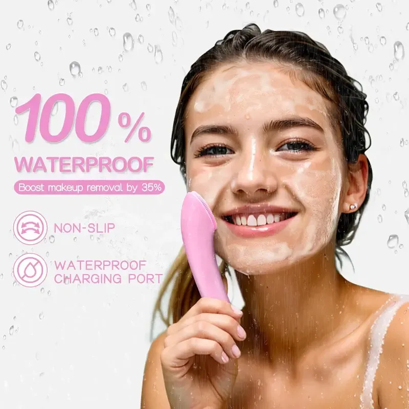 Heatable Vibrating Electric Silicone Facial Cleansing Brush - Adjustable, Rechargeable Battery-Powered, Deep Cleansing Pore Scrubber with Massage for Gentle Exfoliation, Beauty Products Self Care Gadgets for Women,back to school,back to school haul